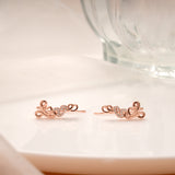 Elegant Love Design Rose Gold Silver Ear Climbers