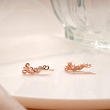 Elegant Love Design Rose Gold Silver Ear Climbers