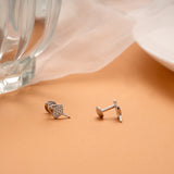 Sleek Dancing Lady Design Silver Stud