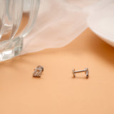 Cute Little Silver Intertwined Design Stud