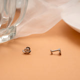 Minimalist Twin Swan Design Silver Stud
