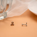 Triple Petal Leaves Silver Stud