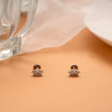 Sparkling Crown Design Silver Side Stud