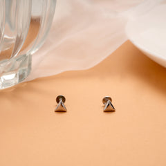 Plain Triangle Shape Silver Stud