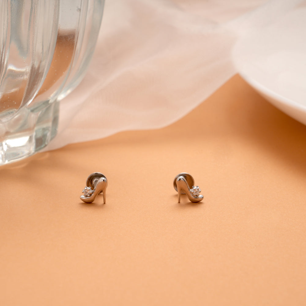 High Heel Shoe Design Silver Stud