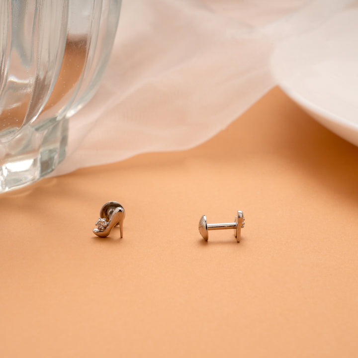 High Heel Shoe Design Silver Stud