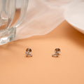 Criss Cross Design Silver Stud