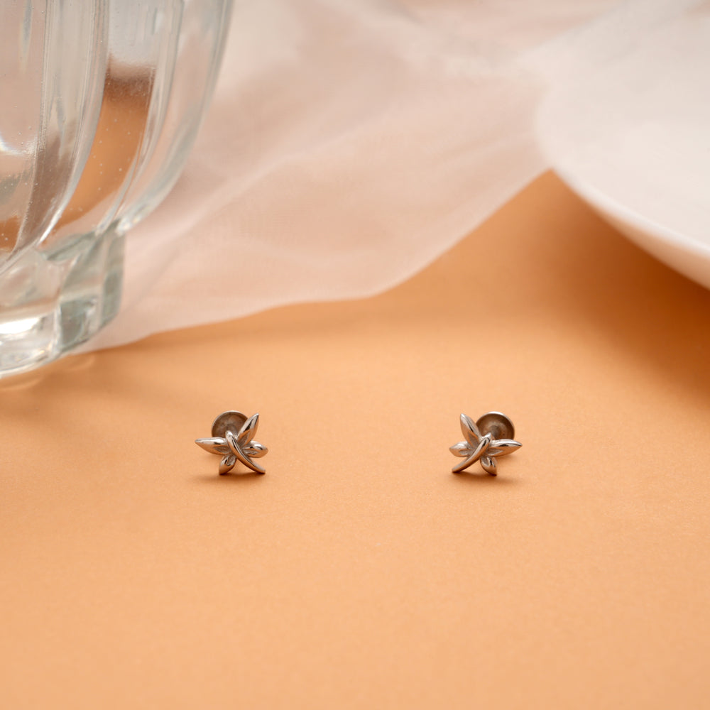 Minimalist Butterfly Design Silver Stud
