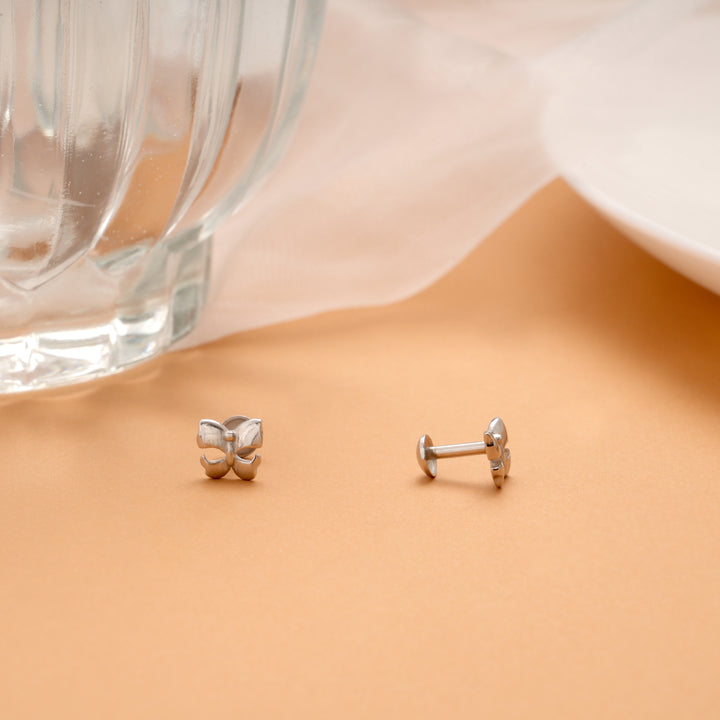 Tiny Charm Butterfly Shape Silver Stud
