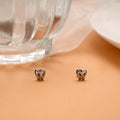 Sleek Twin Butterfly Shape Silver Stud