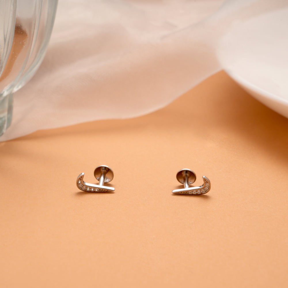 Nike Symbol Design Silver Stud