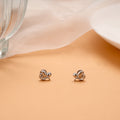 Sleek Swirl Design Silver Stud
