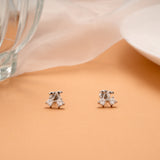 Cute Cherry Design Silver Stud