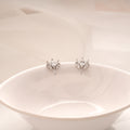 Delicate Leaf Design Silver Side Stud