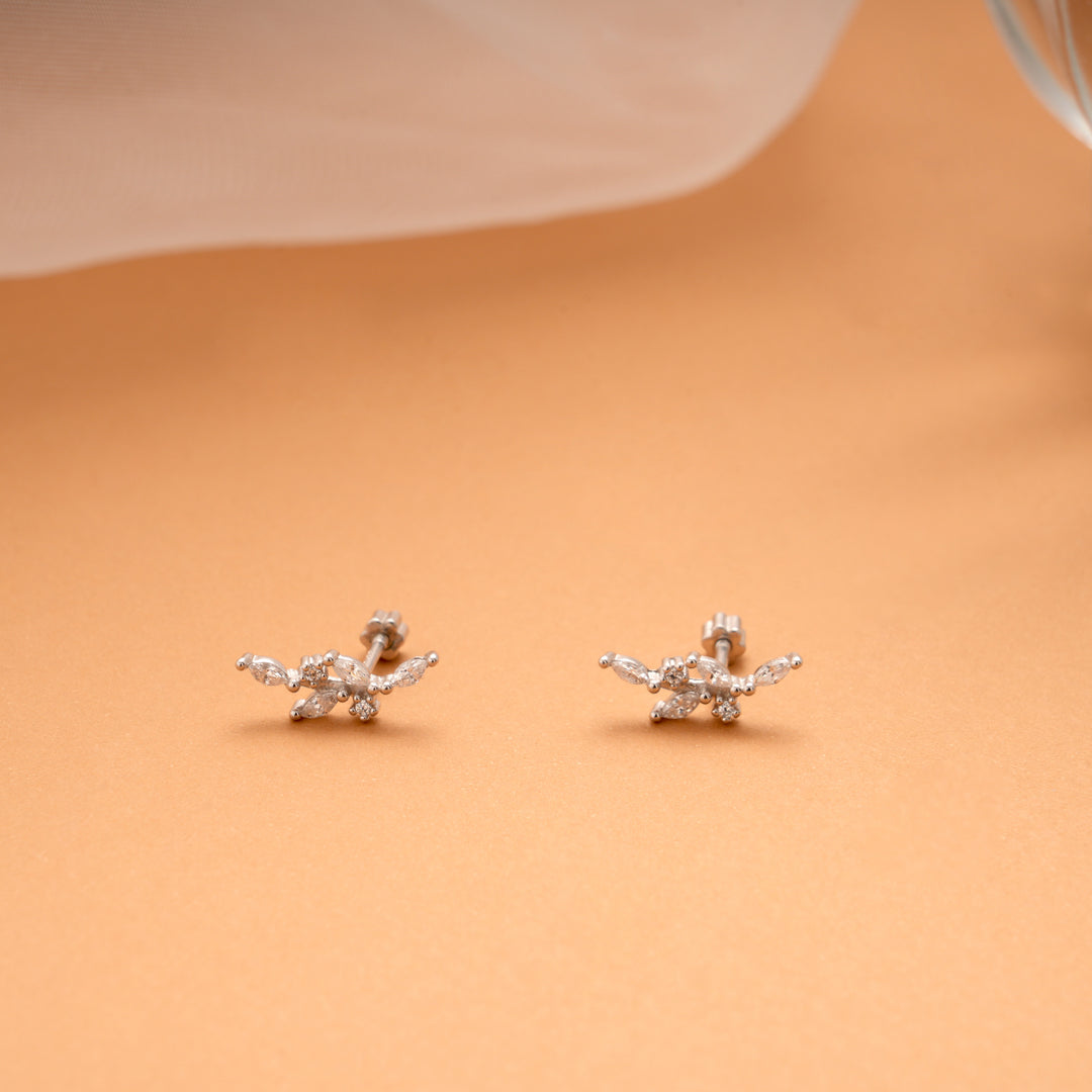 Butterfly Wing Climber Silver Side Stud