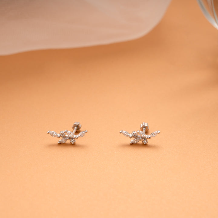 Butterfly Wing Climber Silver Side Stud