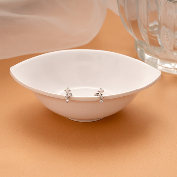 Tiny Charm Twinkle Drop Silver Side Stud