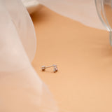 Silver Pink Heart Stone Nose Pin