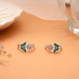 Blue Butterfly Floral Silver Toe Ring