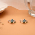 Minimal Floral Blue Enamel Silver Toe Ring