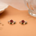 Minimal Floral Red Enamel Silver Toe Ring