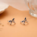 Blue Enamel Dragonfly Silver Toe Ring