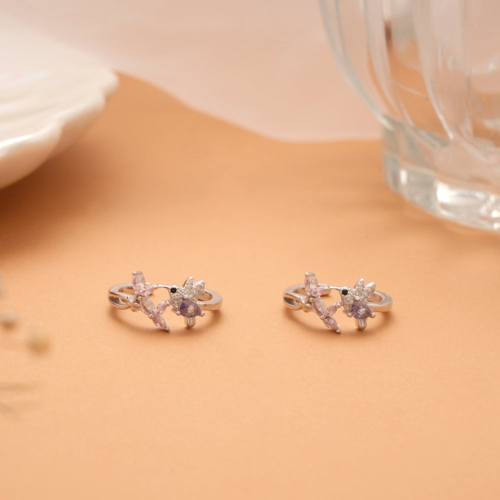 Tiny Charm Pink Bird Silver Toe Ring