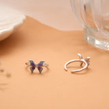 Cute Butterfly Enamel Design Silver Toe Ring