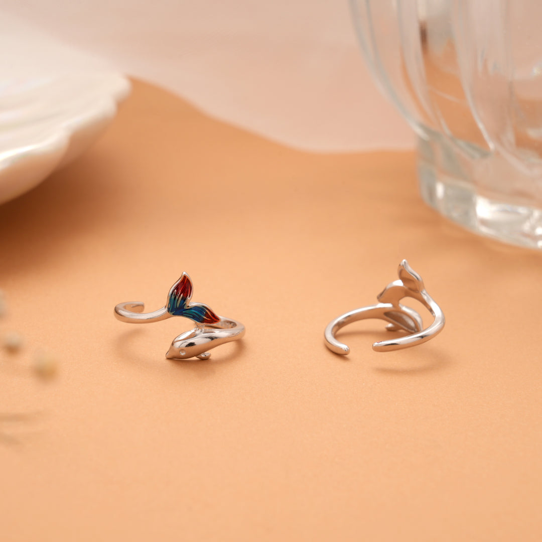 Little Dolphin Design Silver Toe Ring