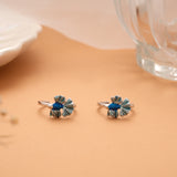 Blue Fish Enamel Design Silver Toe Ring