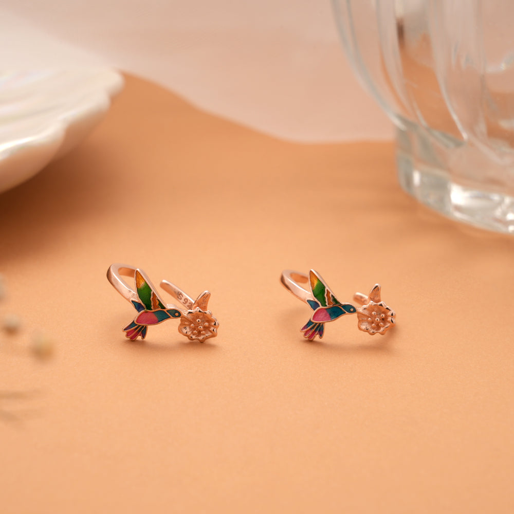 Little Bird Enamel Rose Golden Silver Toe Ring