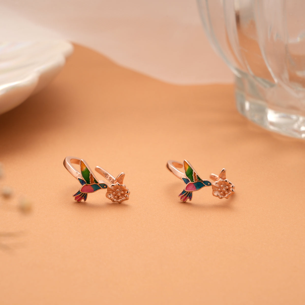 Little Bird Enamel Rose Golden Silver Toe Ring