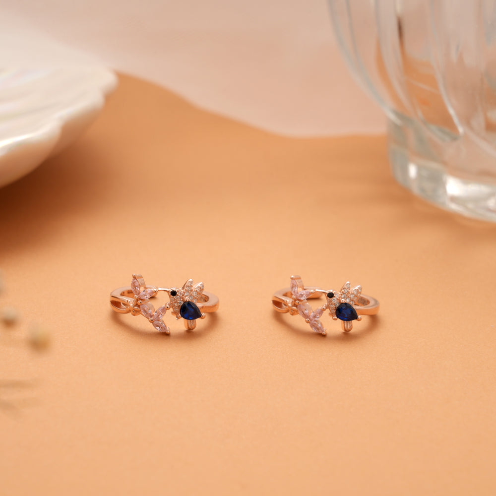 Tiny Charm Blue Bird Rose Golden Silver Toe Ring