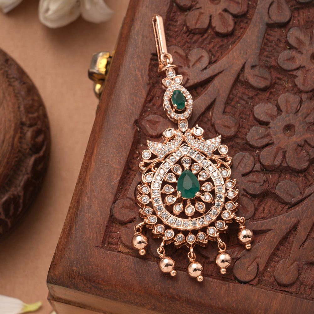 Blossom Floral Manga Design Rose Golden Silver Tikka