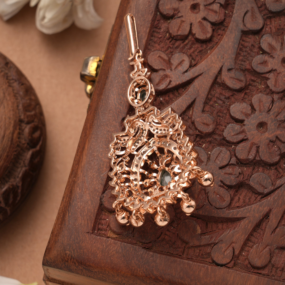 Blossom Floral Manga Design Rose Golden Silver Tikka