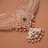 Grand Floral Rose Golden Silver Choker Necklace