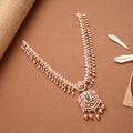 Square Design Blossom Floral Silver Rose Gold Necklace