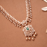 Square Design Blossom Floral Silver Rose Gold Necklace