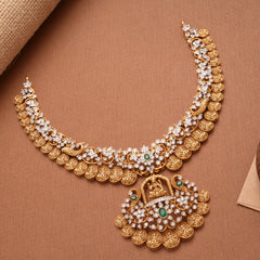 Traditional Nagas Lakshmi Coin Design Golden Necklace