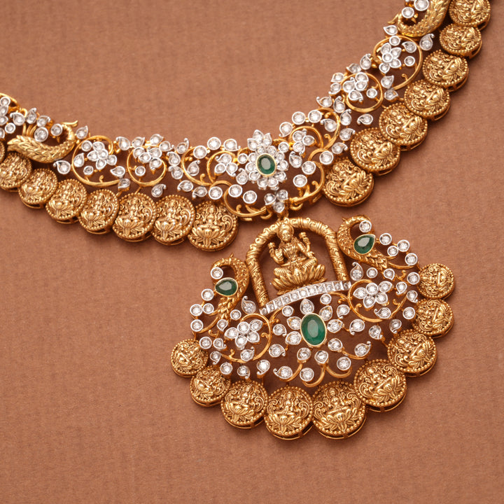 Traditional Nagas Lakshmi Coin Design Golden Necklace