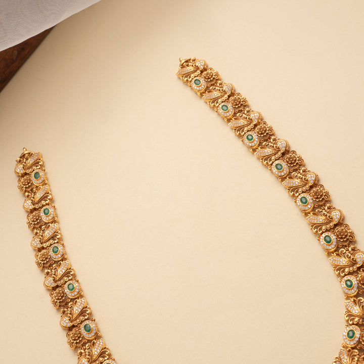 Divine Sita Ram Emerald Beads Golden Haram