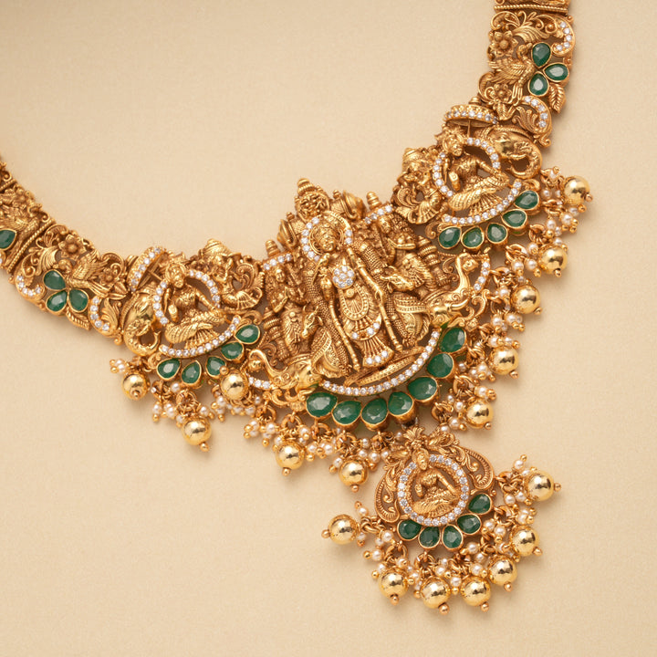 Madurai Meenakshi Amman Temple Design Golden Necklace