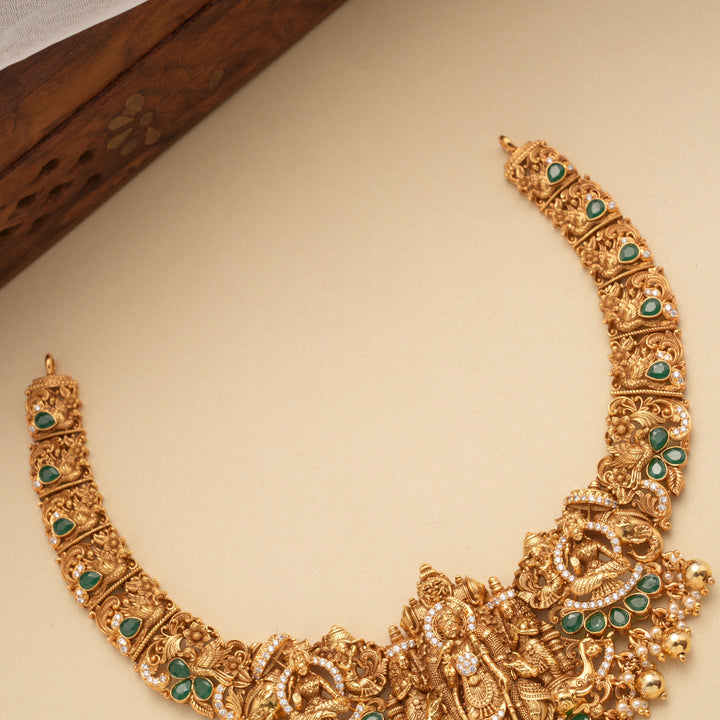 Madurai Meenakshi Amman Temple Design Golden Necklace