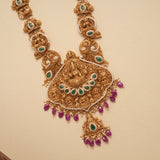 Temple Inspired Gaja Lakshmi Golden Haram