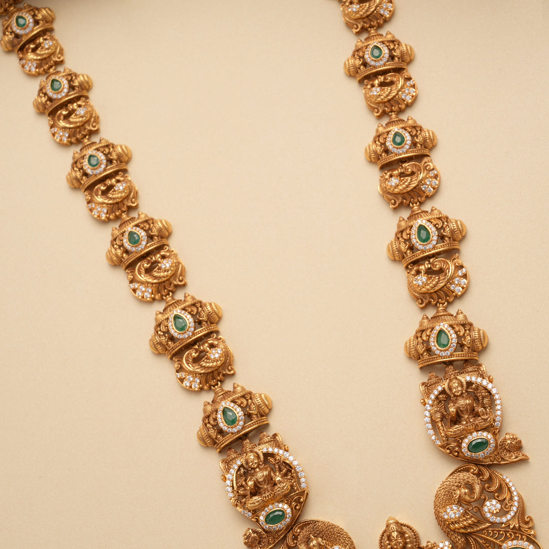Temple Inspired Gaja Lakshmi Golden Haram
