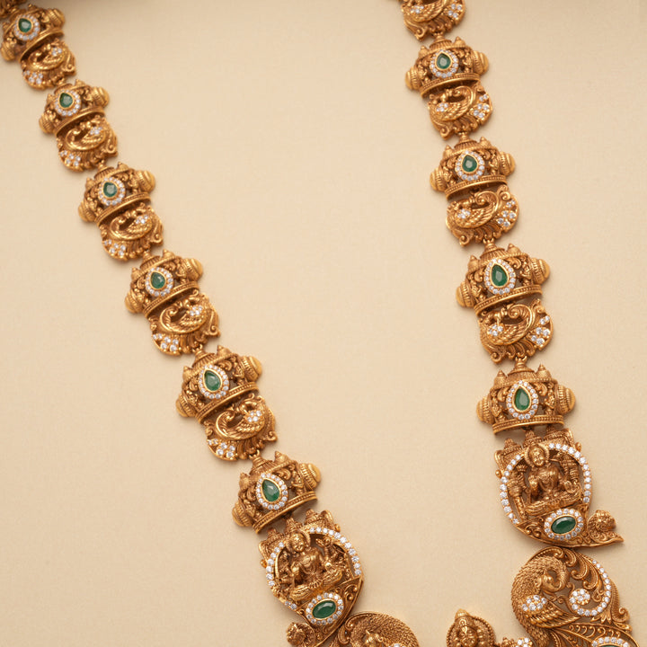 Temple Inspired Gaja Lakshmi Golden Haram