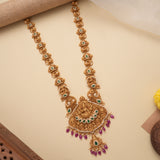 Temple Inspired Gaja Lakshmi Golden Haram