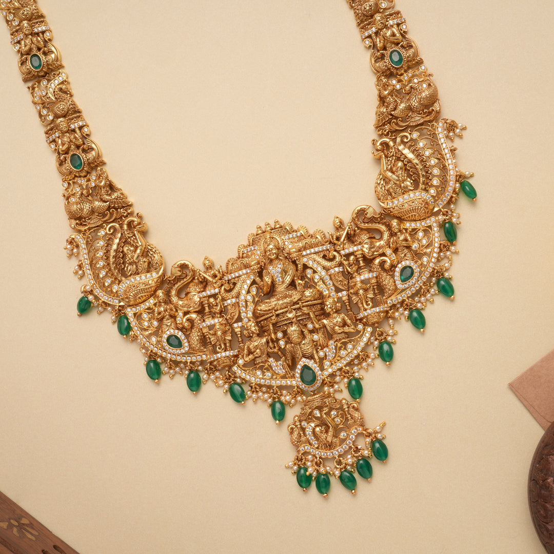 Goddess Lakshmi Gopuram Design Golden Haram