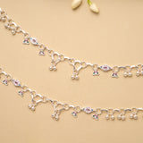 Lovely Halo Pattern Link Design Silver Anklet