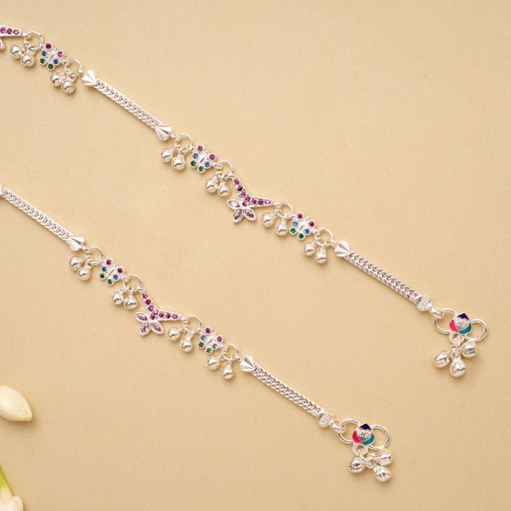 Modern Design Stone Silver Anklet